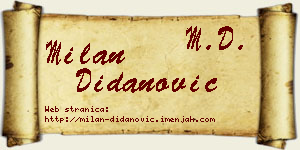 Milan Didanović vizit kartica
